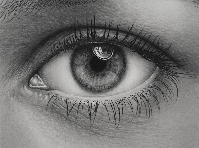 hyperrealistic drawing of an eye, Emma Towers-Evans, eteportraits