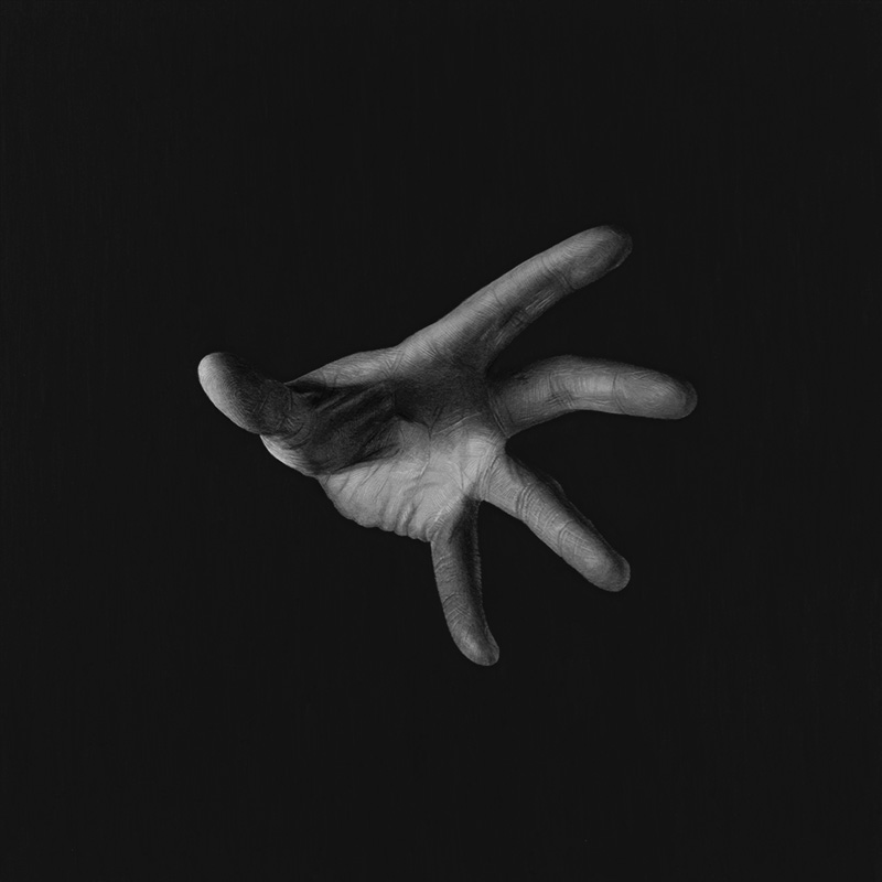 A drawing of a hand by Emma Towers-Evans, from her 30 series - Day 14: Isolation