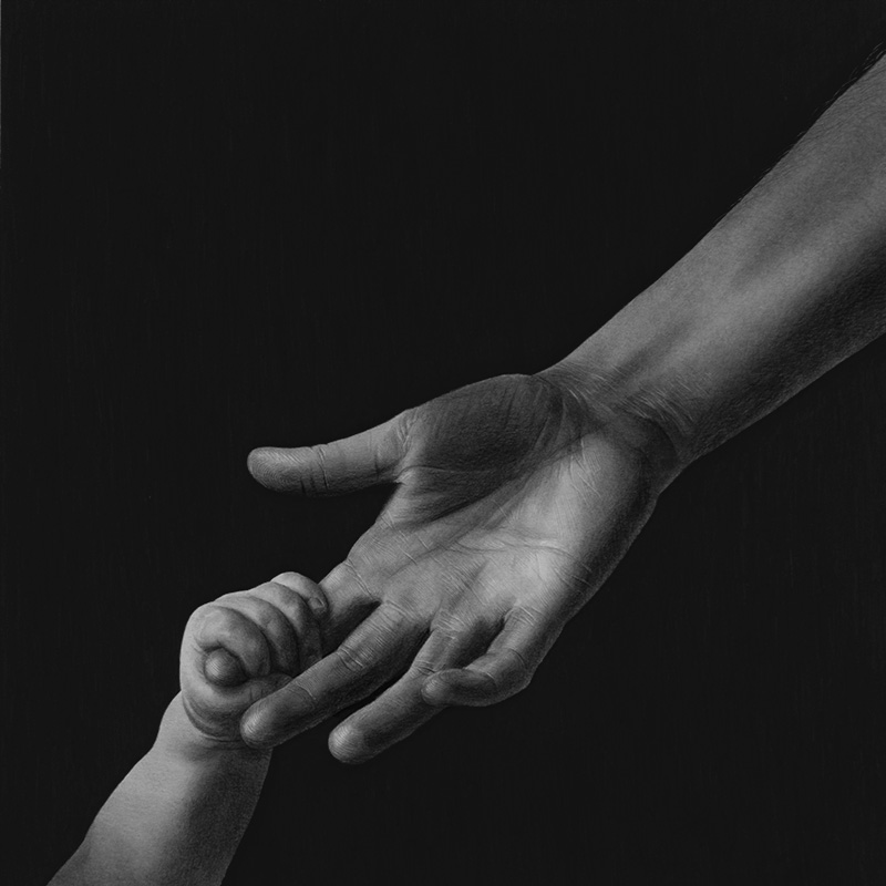 A drawing of hands by Emma Towers-Evans, from her 30 series - Day 15: Love